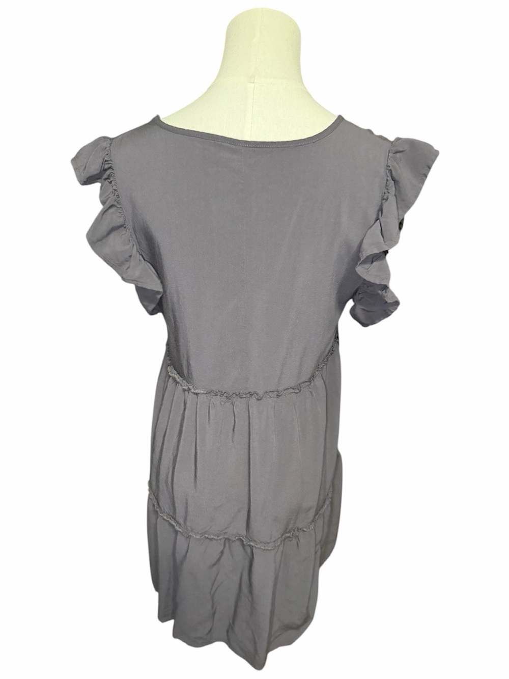 Zenana Gray Ruffle Sleeve Babydoll Tunic - Picture 4 of 6